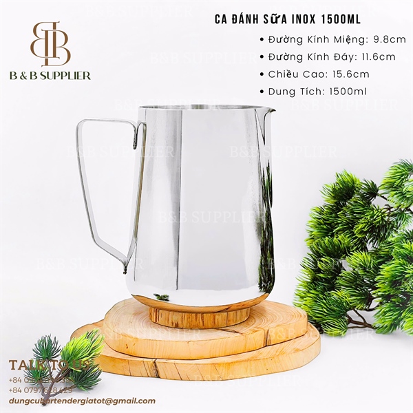 Ca Đánh Sữa Inox 1500ml