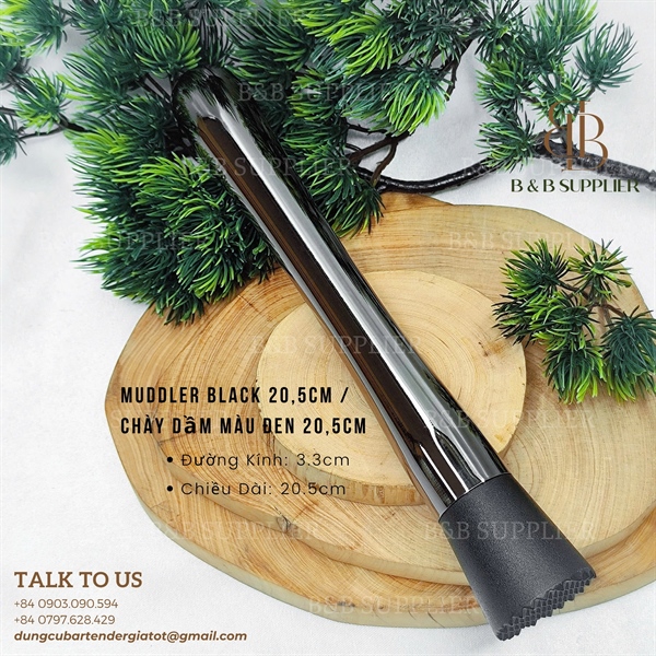 Muddler Black 20,5cm / Chày Dầm Màu Đen 20,5cm