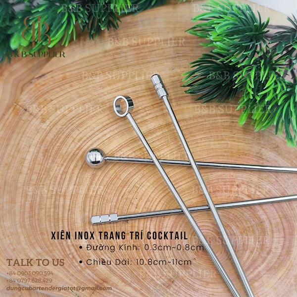 Xiên Inox Trang Trí Cocktail - Trụ 4