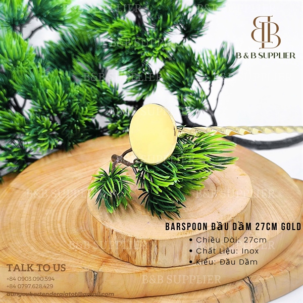 Barspoon Đầu Dầm 27cm Gold - ảnh 2