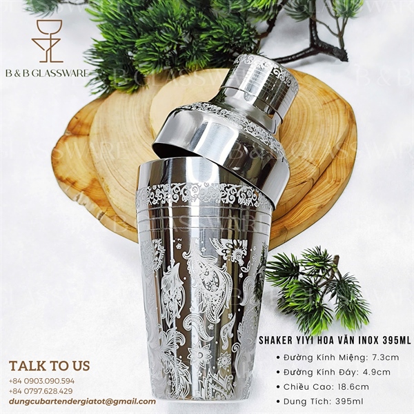 Shaker Yiyi Hoa Văn Inox 395ml - ảnh 2