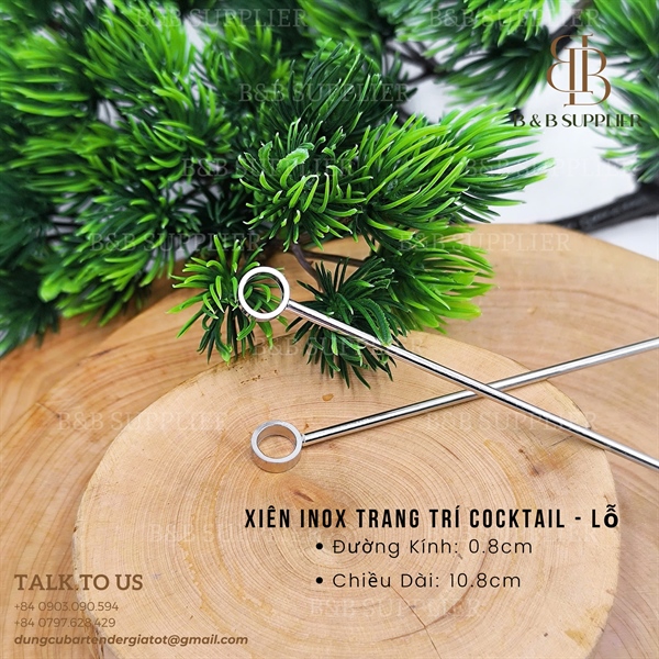 Xiên Inox Trang Trí Cocktail - Tròn Bi - ảnh 2