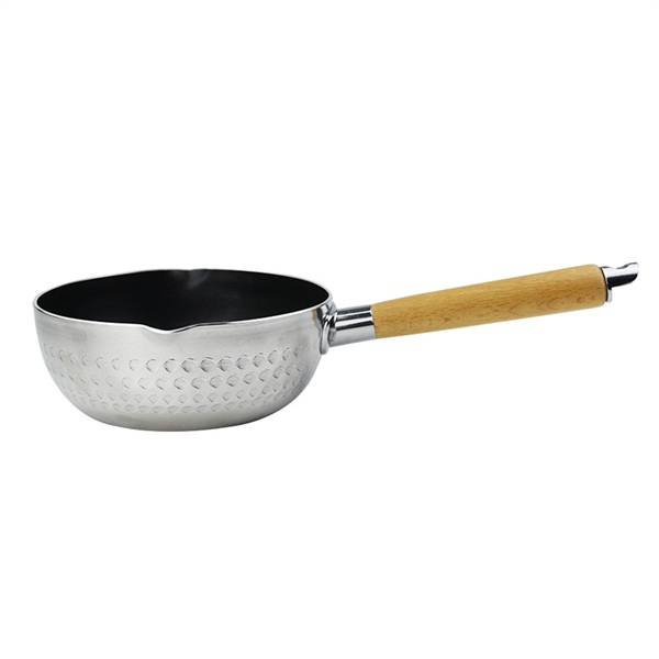 Nồi Inox Nhỏ Chống Dính 1 Mặt Tay Gỗ – 20cm - 22cm