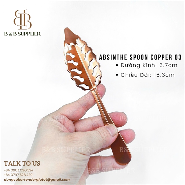 Absinthe Spoon Copper 03/ Muỗng Absinthe Đồng 03 4