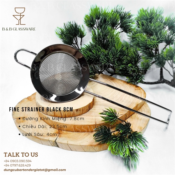 Fine Strainer Black 8cm / Vợt Lược Cocktail Màu Đen 8cm