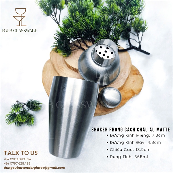 Shaker Phong Cách Châu Âu Matte 350ml 3