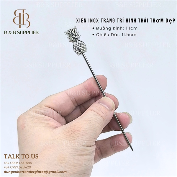 Xiên Inox Trang Trí Hình Trái Thơm Dẹp - ảnh 2