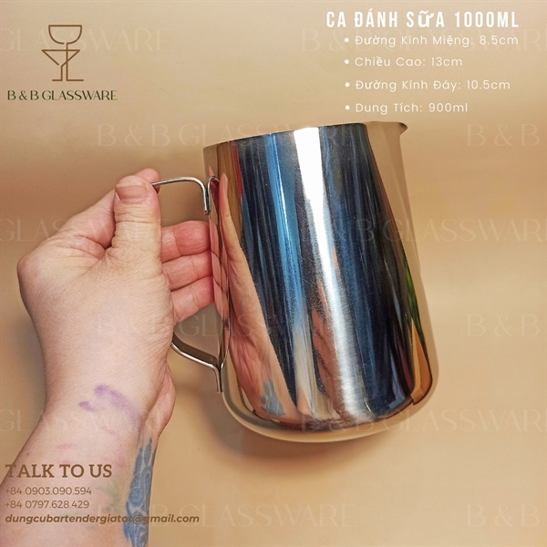 Ca Đánh Sữa Inox 1000ml - ảnh 2