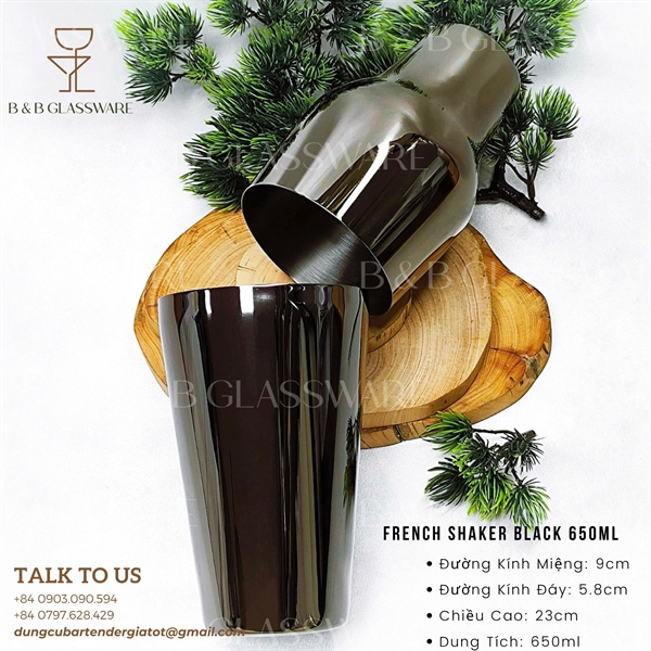 French Shaker Black 650ml - ảnh 2