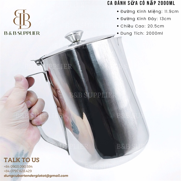 Ca Đánh Sữa Có Nắp 2000ml 4