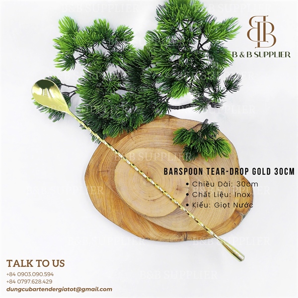 Barspoon Tear-Drop Gold 30cm
