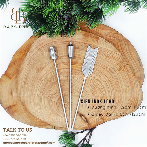 Xiên Inox Trang Trí Logo — Mẫu Shaker 3