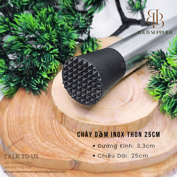 Chày Dầm Inox Thon 25cm - ảnh 2
