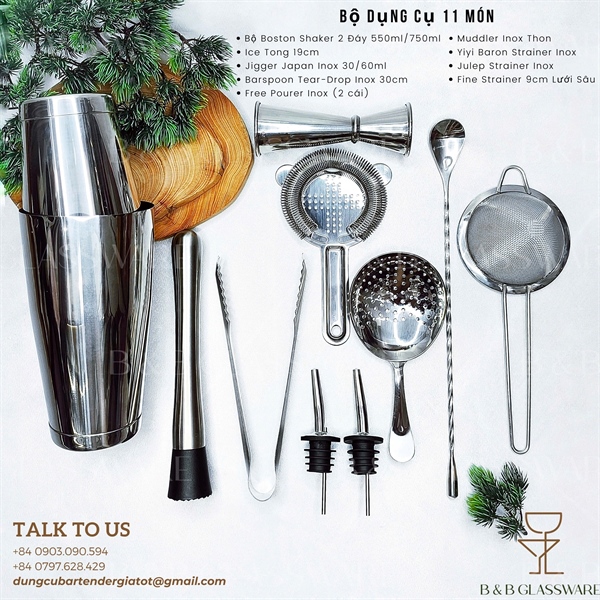 Bộ Dụng Cụ Màu Inox 11 Món