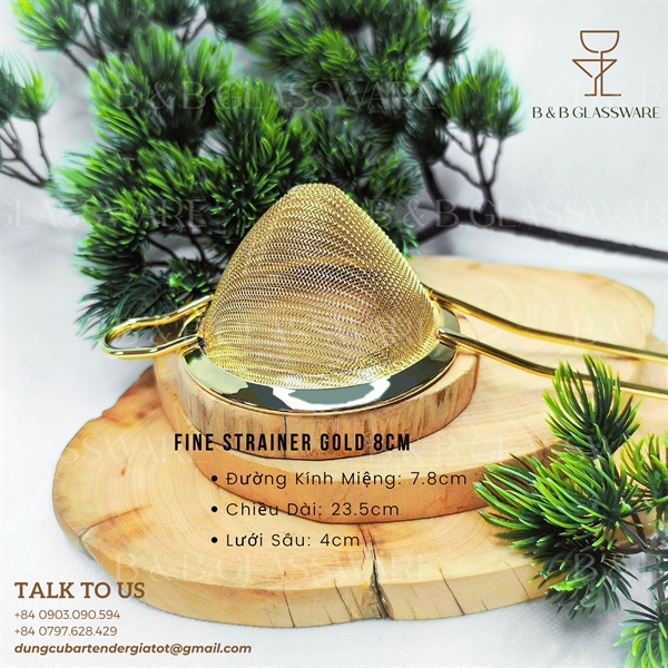 Fine Strainer Gold 8cm / Vợt Lược Cocktail Màu Vàng 8cm - ảnh 2