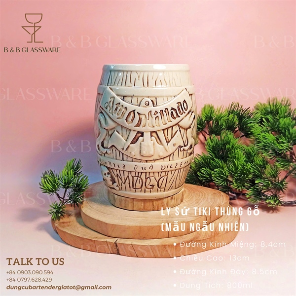 Ly Sứ Tiki Thùng Gỗ (Mẫu Ngẫu Nhiên) 4