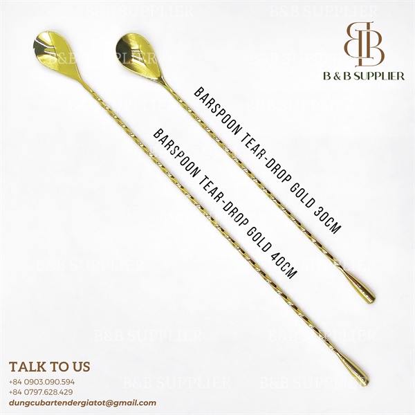 Barspoon Tear-Drop Gold 30cm 5