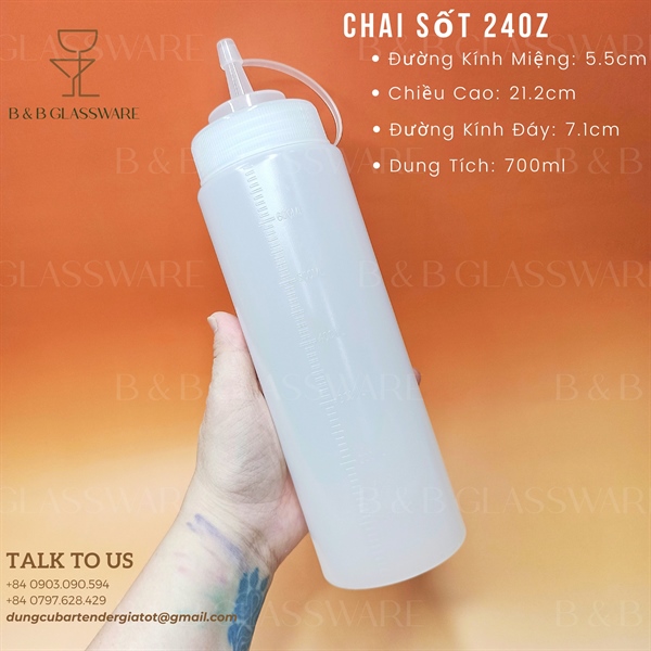Chai Đựng Sốt Nhựa 24oz (700ml) 2