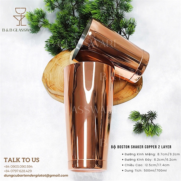 Bộ Boston Shaker Copper 2 Layer 2