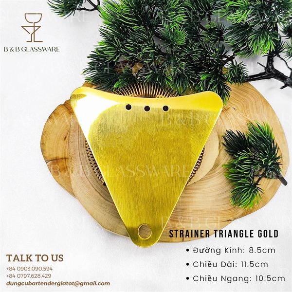Lược Đá Tam Giác Màu Vàng / Strainer Triangle Gold - ảnh 2