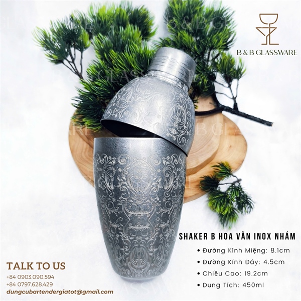 Shaker B Hoa Văn Inox Nhám - ảnh 2