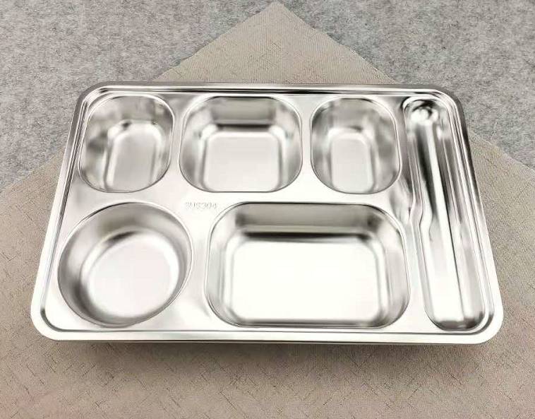 Khay Ăn Cơm Bếp Công Nghiệp Sâu Lòng 28.2 x 22 x 4cm – Inox 304, Không Khay Đũa Muỗng 2