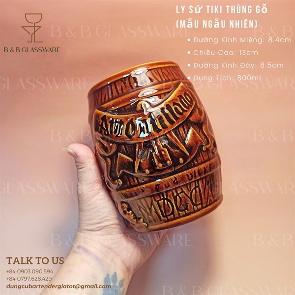 Ly Sứ Tiki Thùng Gỗ (Mẫu Ngẫu Nhiên) 3