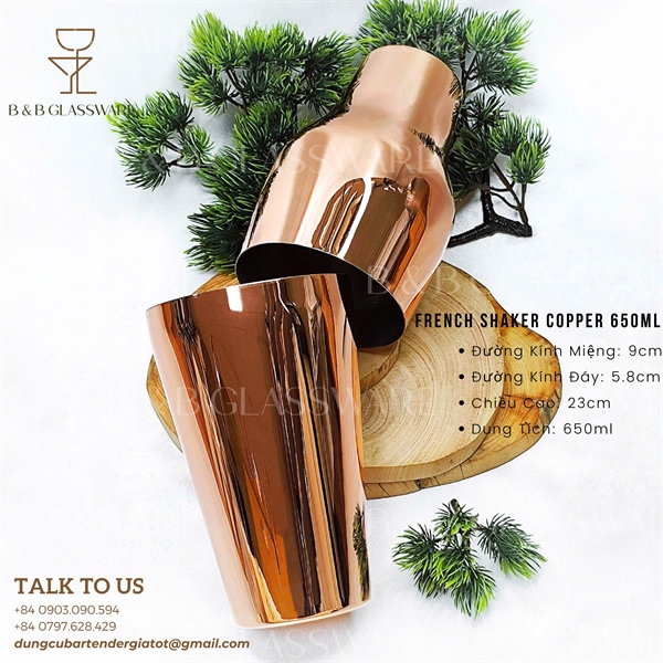 French Shaker Copper 650ml 2