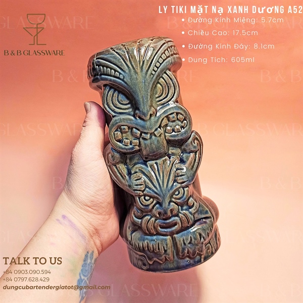 Ly Tiki Mặt Nạ Màu Xanh Dương - A52 2