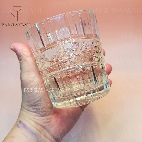 Ly Tumbler Rock Hoa Văn Chiếc Lá K168A - ảnh 2