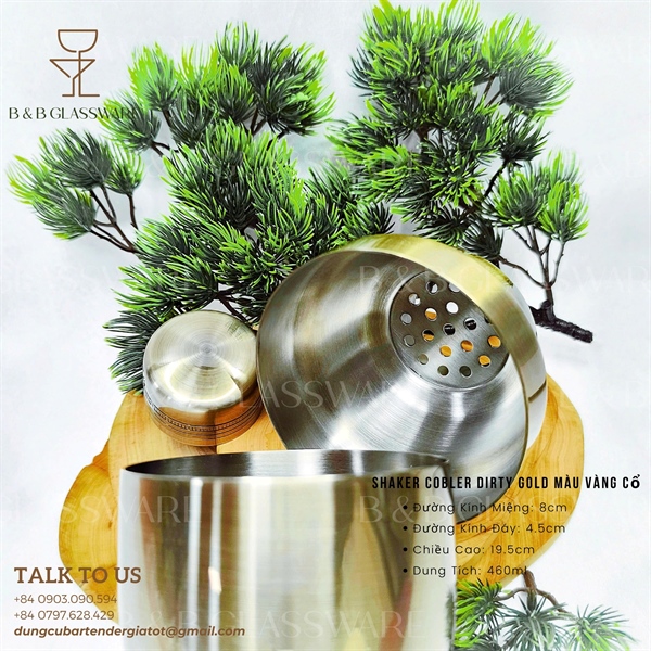 Shaker Cobbler Dirty Gold Màu Vàng Cổ 4