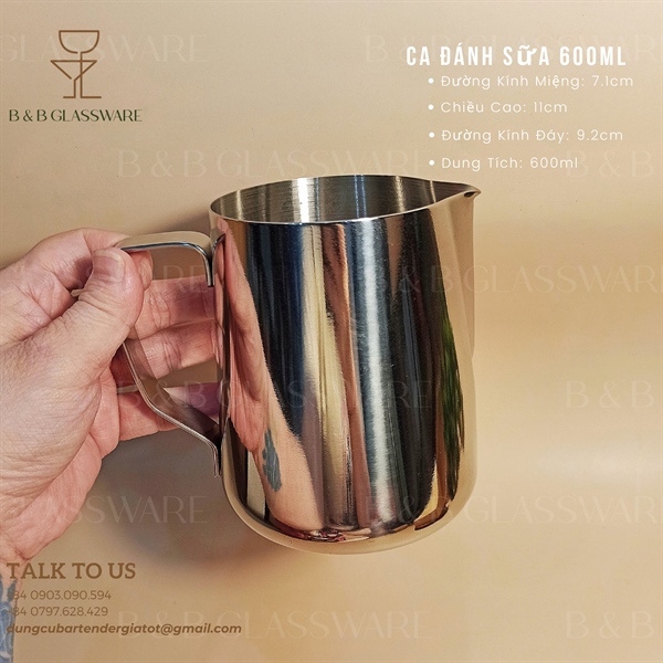 Ca Đánh Sữa Inox 600ml - ảnh 2