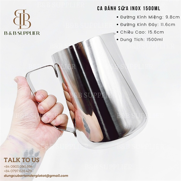 Ca Đánh Sữa Inox 1500ml - ảnh 2
