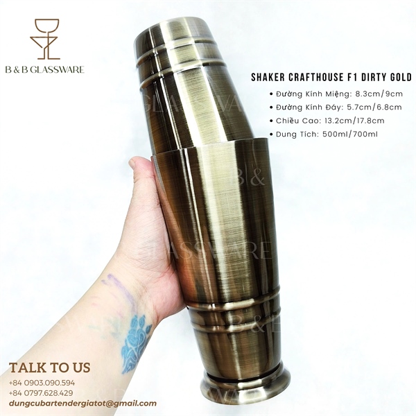 Bộ Shaker Crafthouse F1 Dirty Gold 4