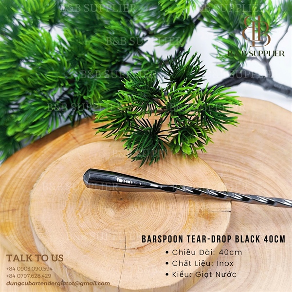 Barspoon Tear-Drop Black 40cm - ảnh 2