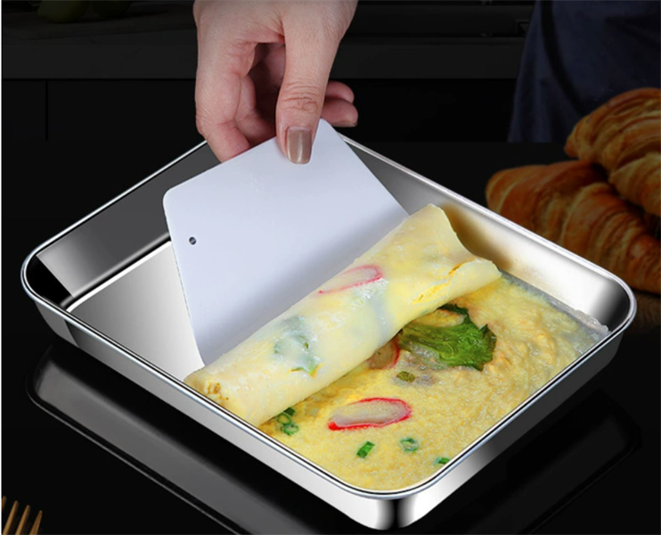 Khay Chữ Nhật Inox Trơn Đa Dụng – 25 x 30 2