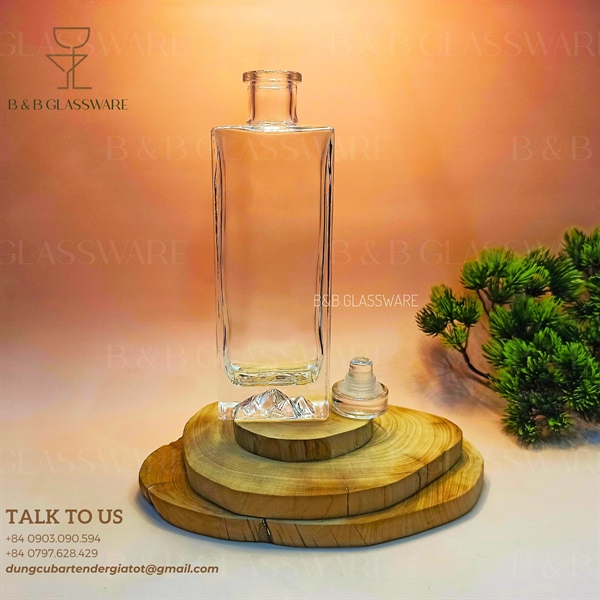 Chai Thủy Tinh Coco Đáy Viền Vách Núi 500ml
