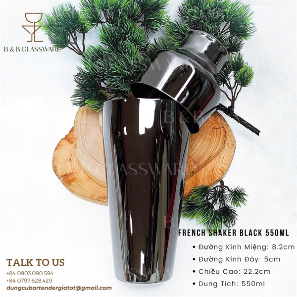 French Shaker Black 550ml - ảnh 2