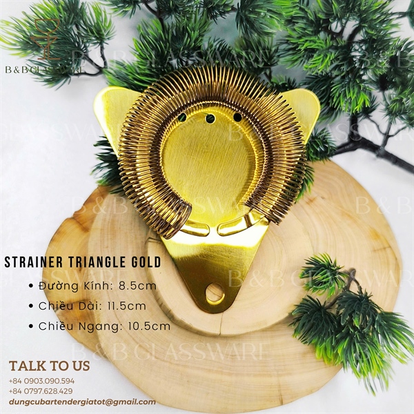 Lược Đá Tam Giác Màu Vàng / Strainer Triangle Gold