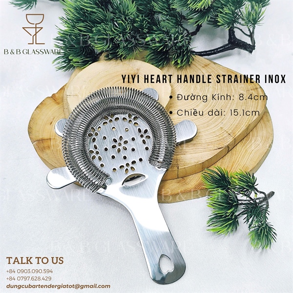 Yiyi Heart Handle Strainer Inox