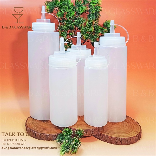 Chai Đựng Sốt- Sauce Bottles, Chất Liệu Thân Bằng Nhựa Ldpe, Nắp Vòi Bằng Nhựa PP, Dung Tích: 8oz (240ml), Dùng Trong Nhà Bếp 4