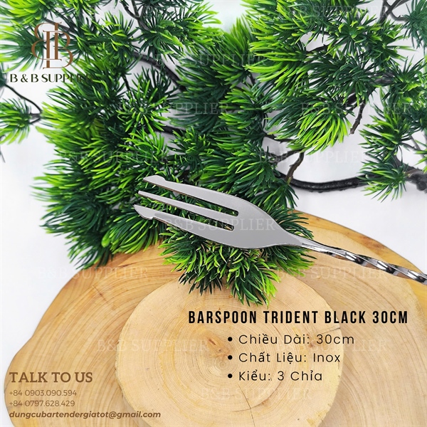 Barspoon Trident Black 30cm - ảnh 2