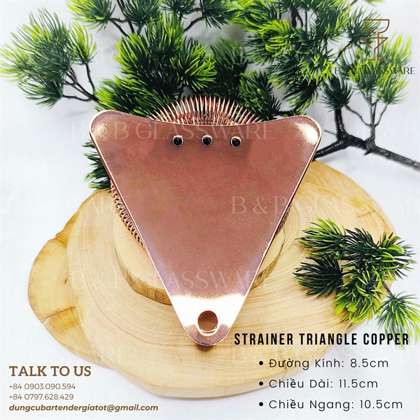 Lược Đá Tam Giác Màu Đồng / Strainer Triangle Copper - ảnh 2